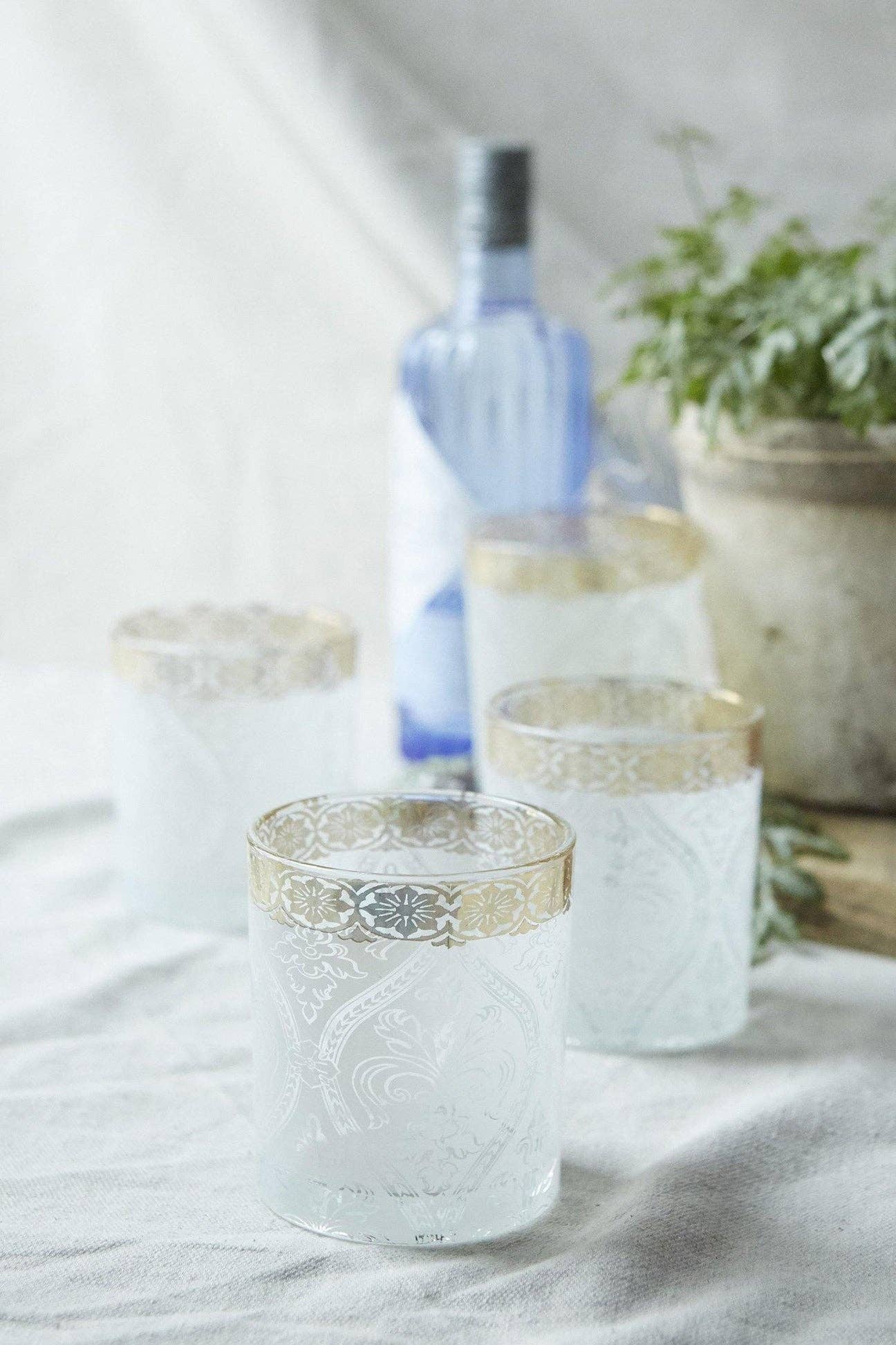 White Gem Rocks Glass