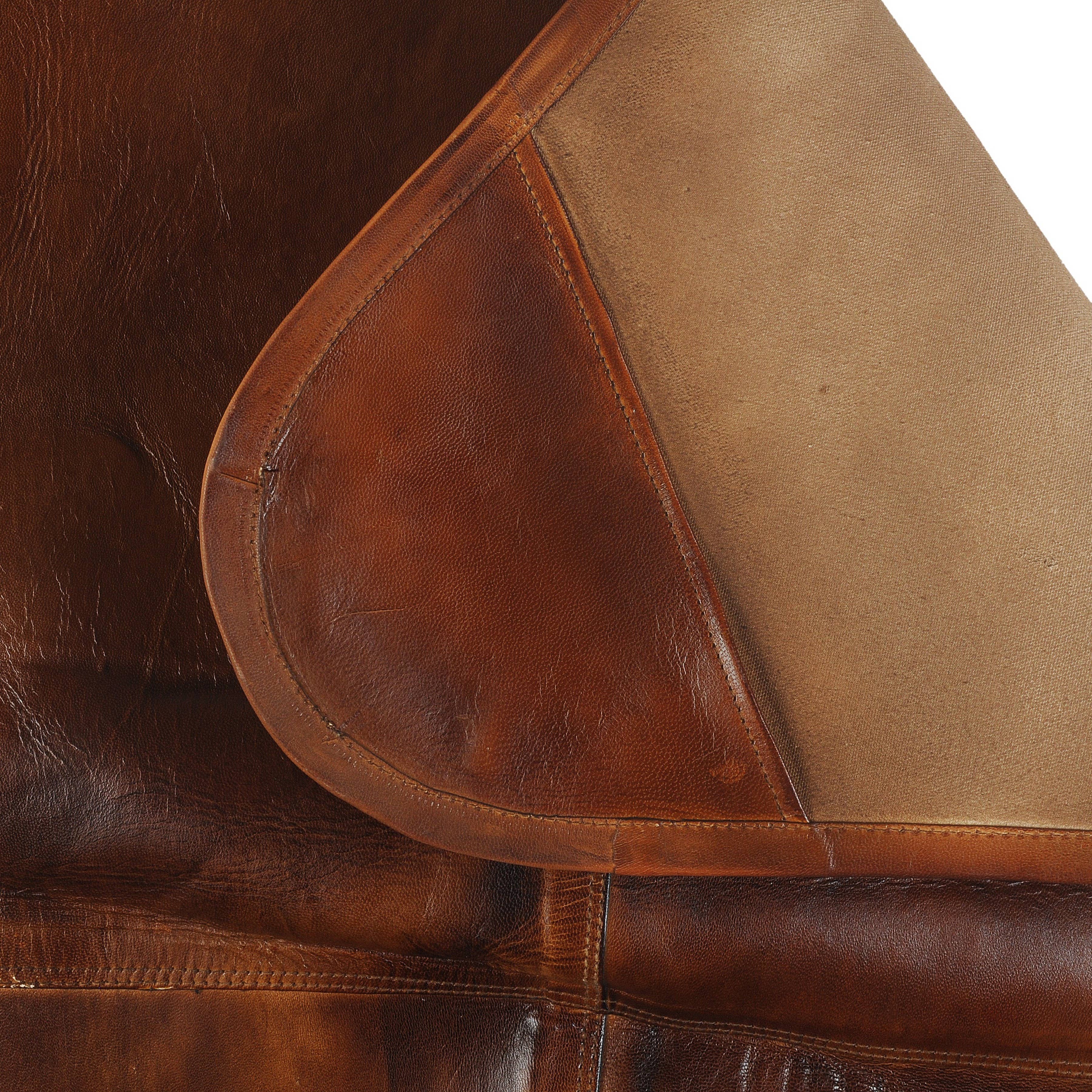 Brown Upholstery Leather Accent Chair