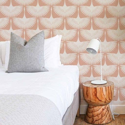 Feather Flock Blush Peel and Stick Wallpaper, 28 sq. ft.