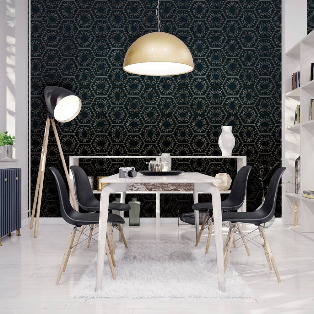 Hello Sunshine Gatsby Gold P&S Wallpaper, 56 sq. ft.