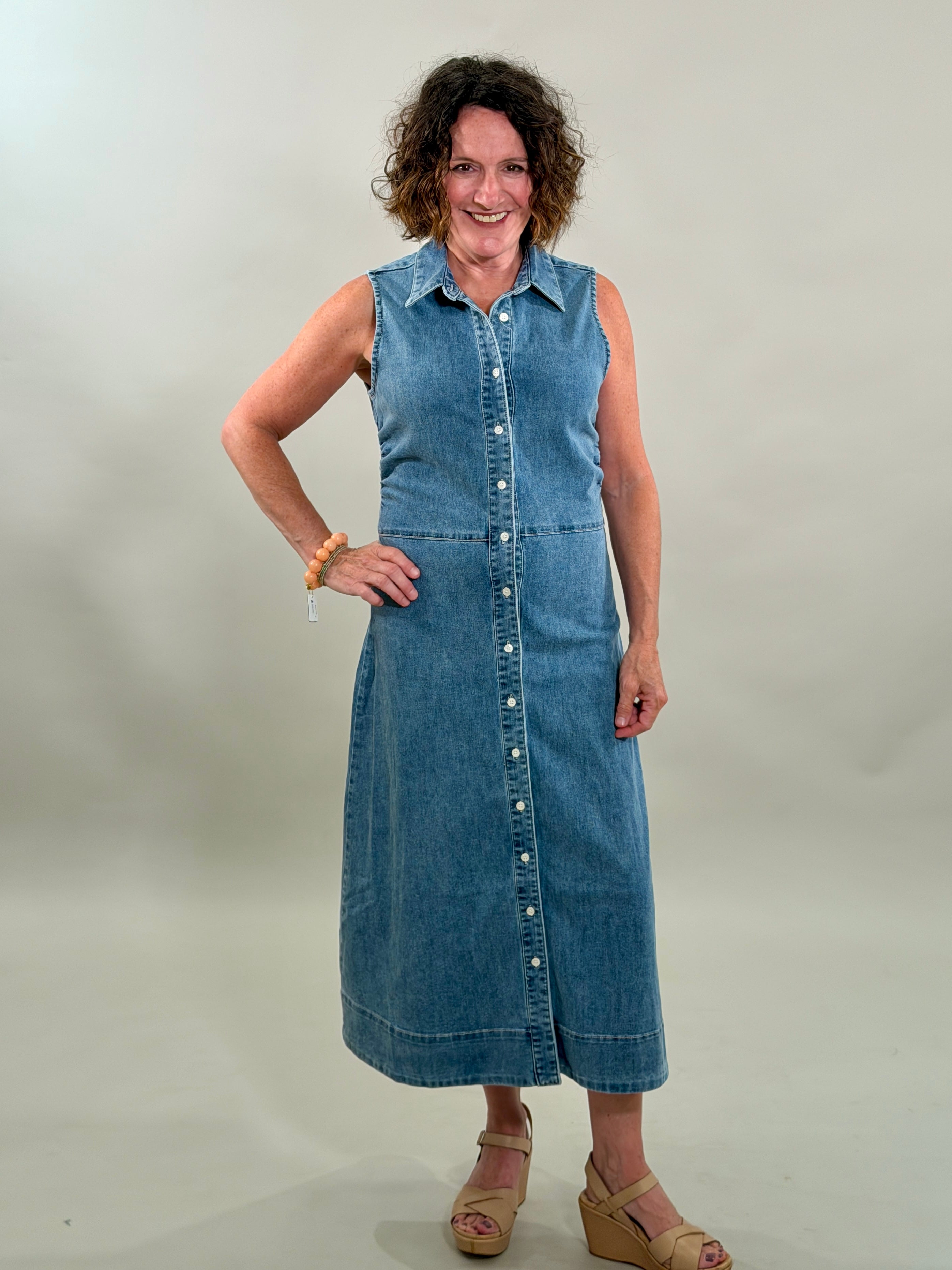 Sleeveless Denim Maxi Dress | Dear John Luella