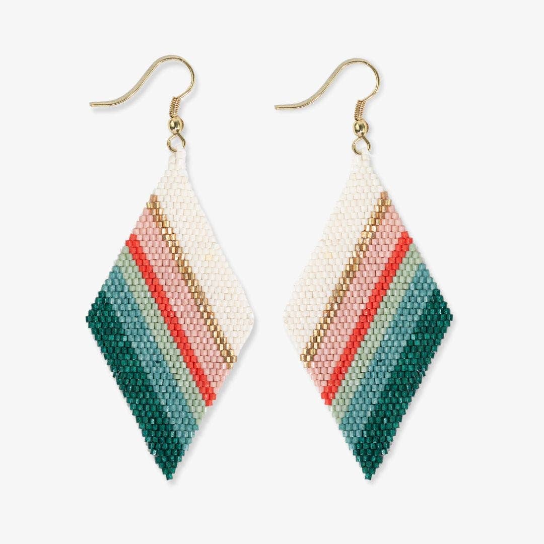 Frida Mixed Stripe Beaded Earrings