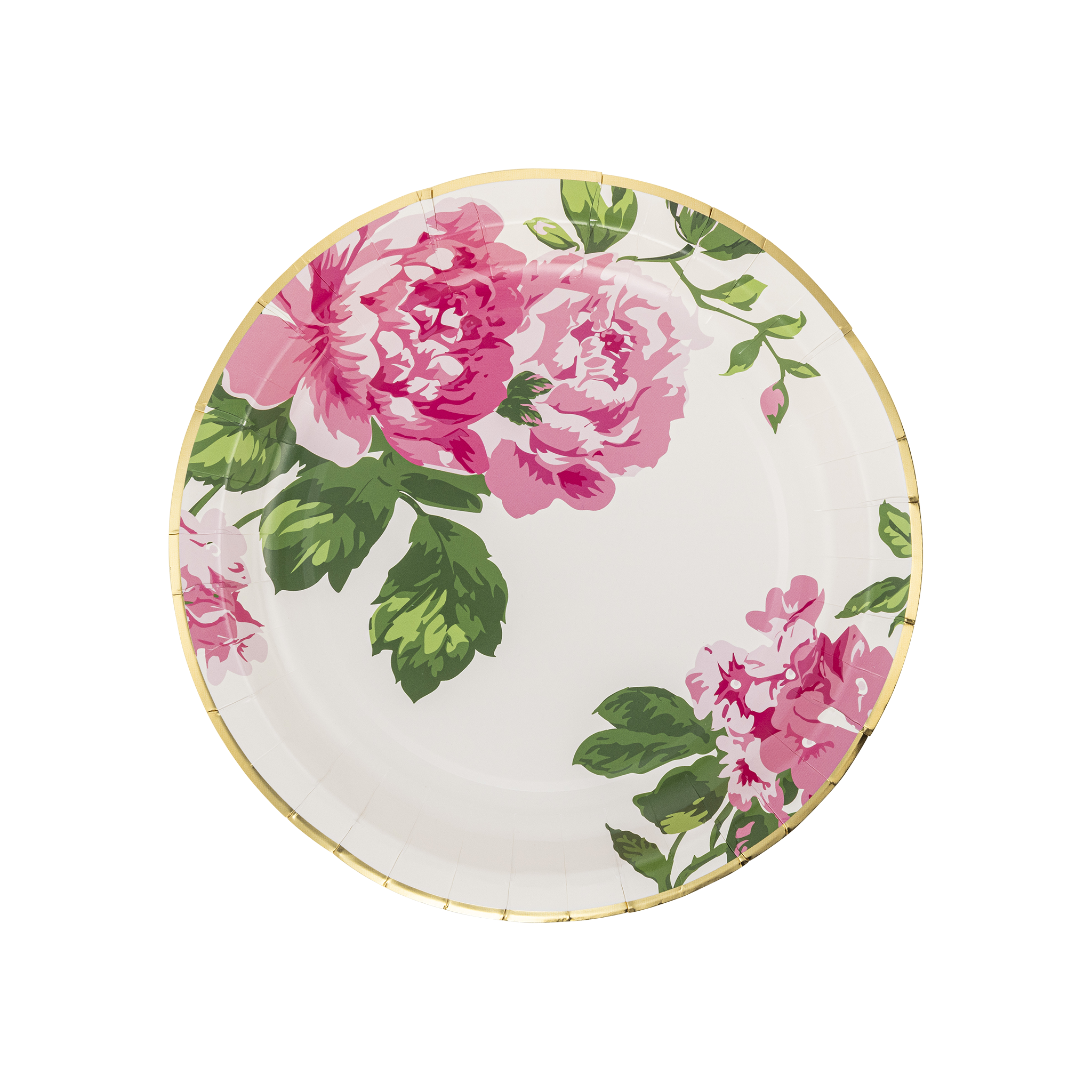 Pink Chintz Floral Paper Plate