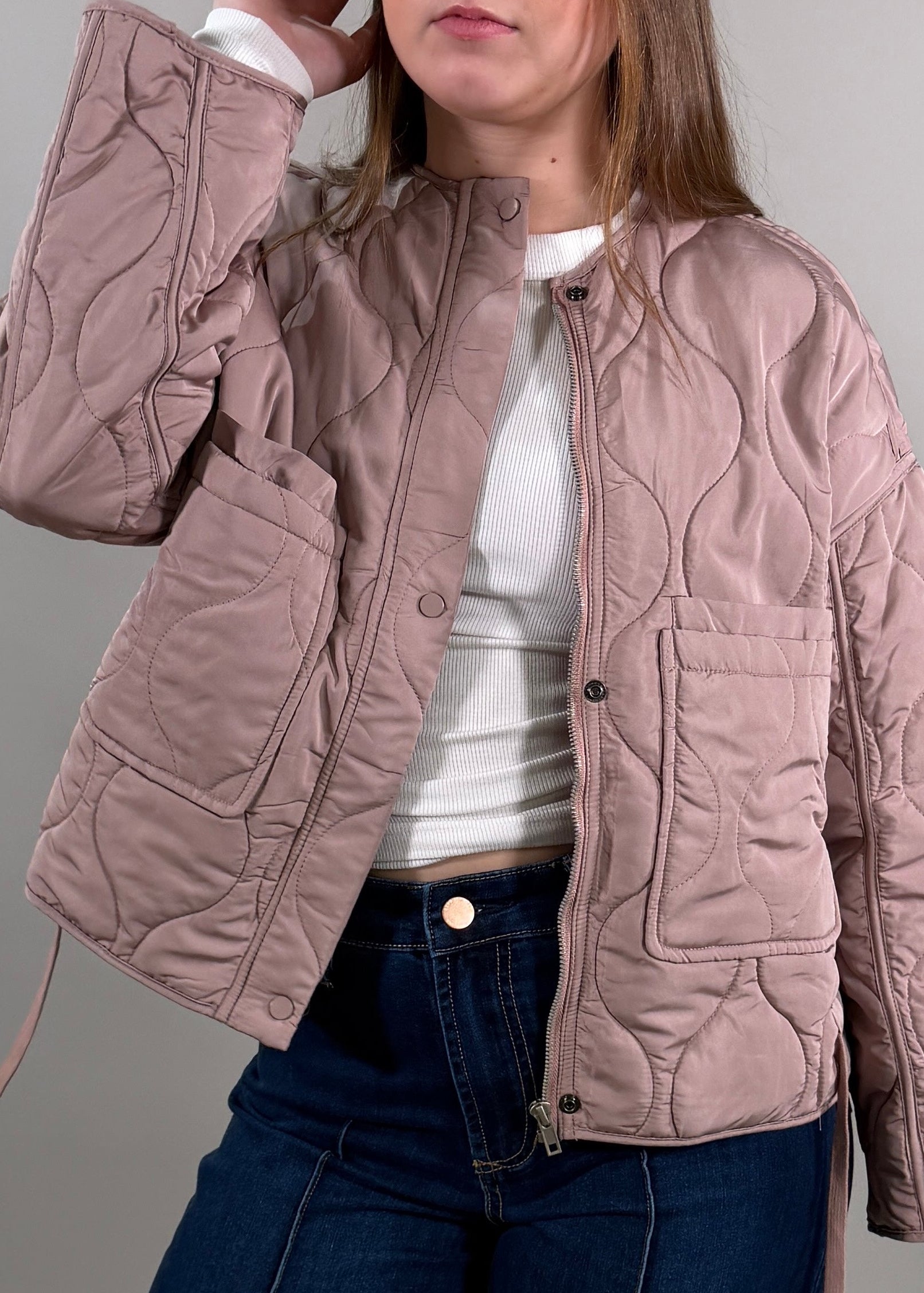 Quilted Jacket with Adjustable Cords