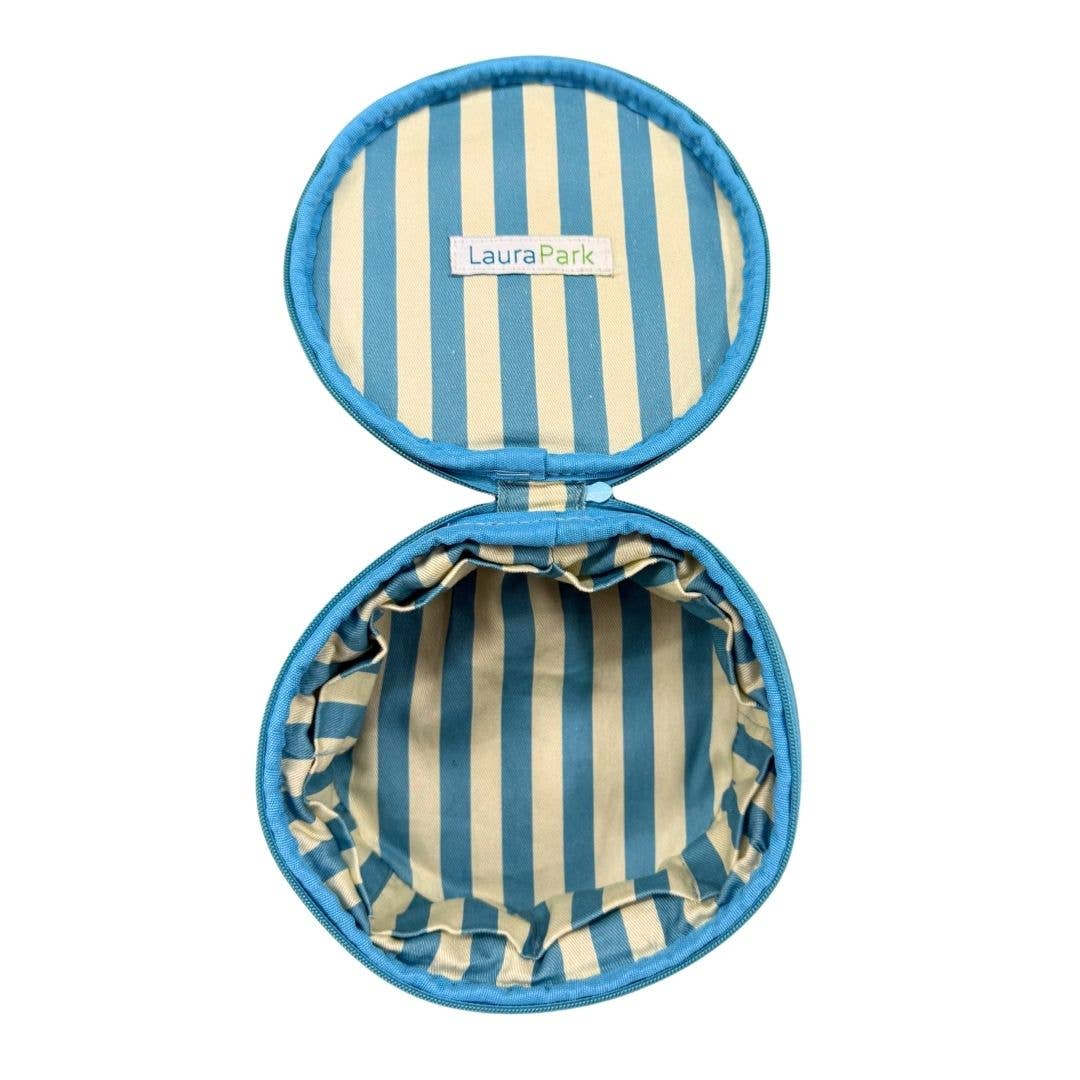Rosemary Indigo Round Jewelry Case