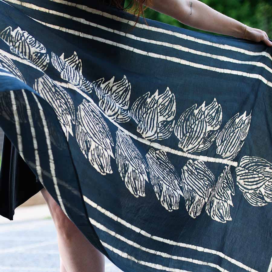 Artisan handmade cotton blockprint women scarf/wrap - Jungle