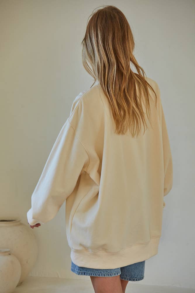 Knit 100% Cotton French Terry Crew Neck USA Pullover