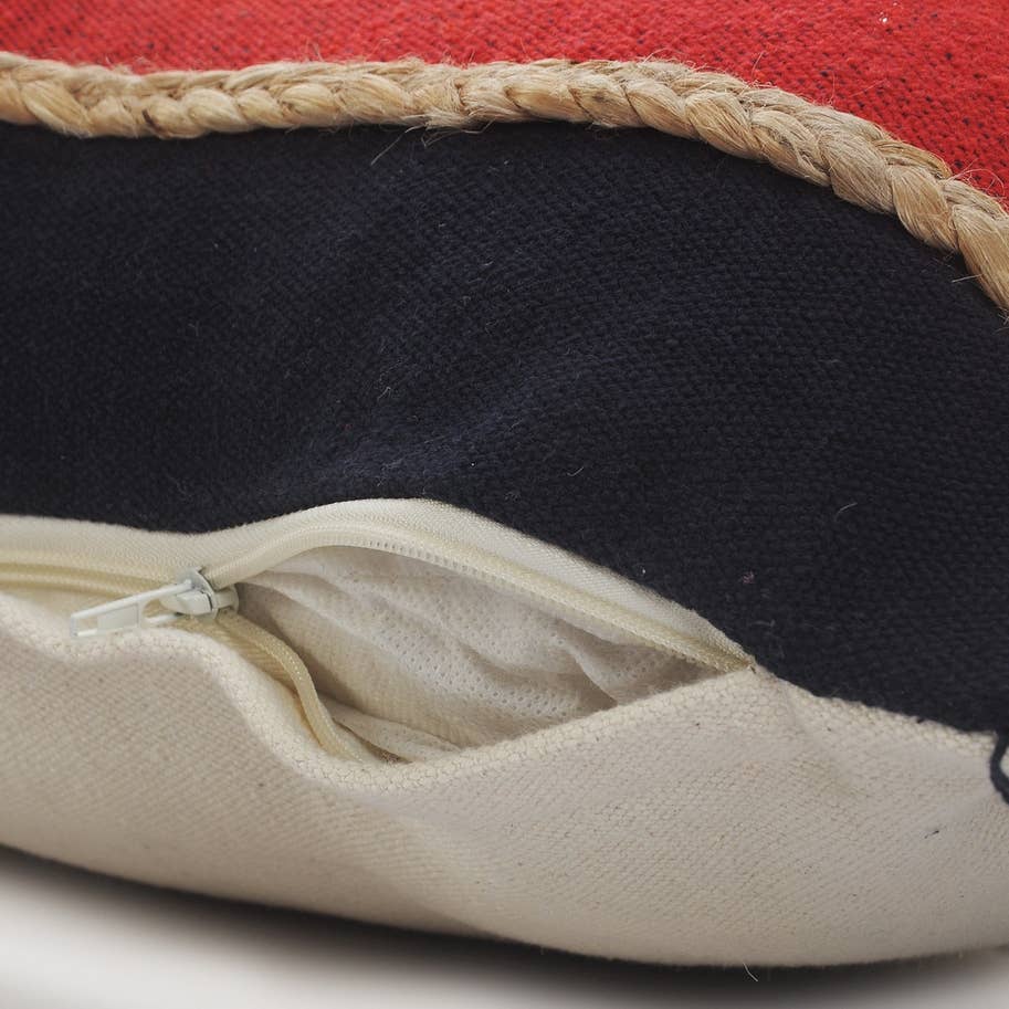 Americana Striped Throw Pillow with Jute Braiding