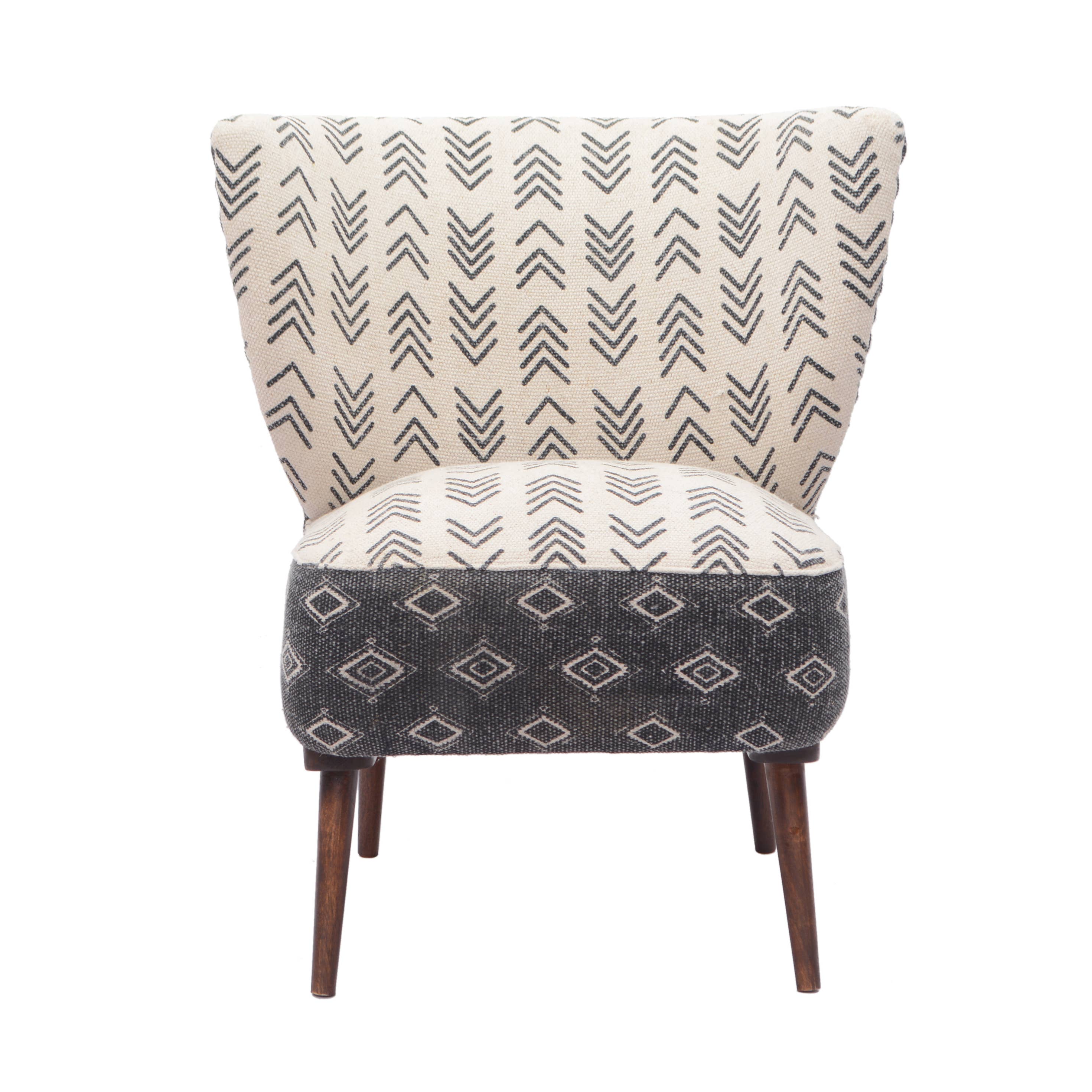 Farmhouse Handmade Cream/Charcoal Organic Cotton Chair