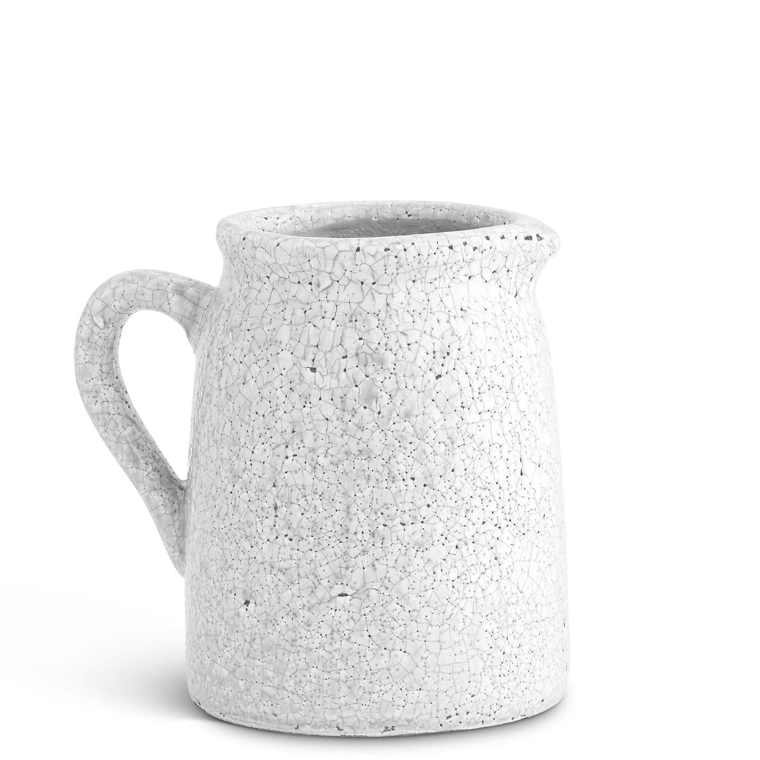 White Crackle-Glazed Terracotta Pitchers