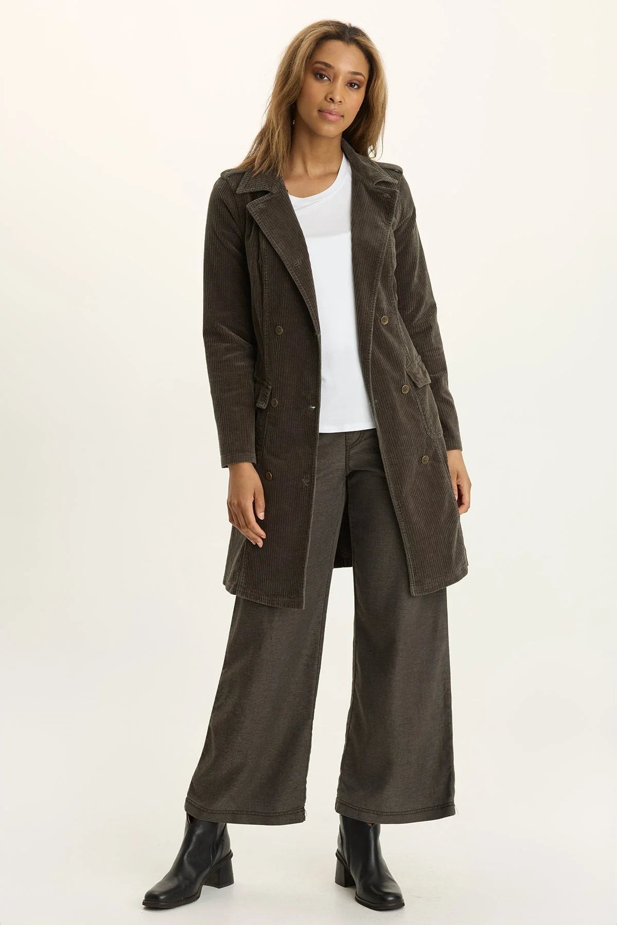 Twill Wide Leg Pull-On Pant