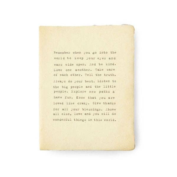 Deckled Edge Notebook - Remember When - 6x8