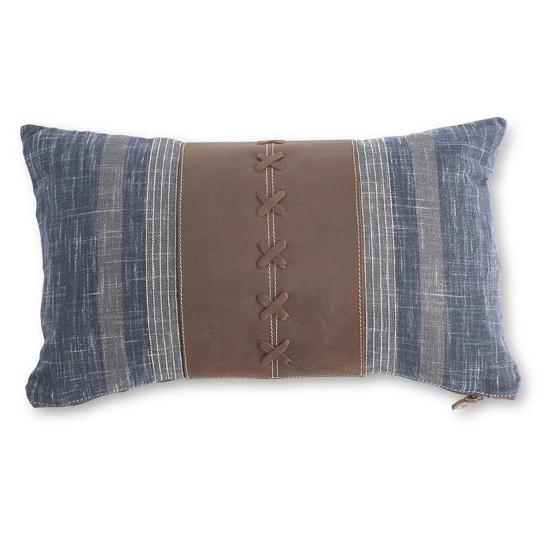 Assorted 20-Inch Rectangular Pillows with Leather (3 Styles)