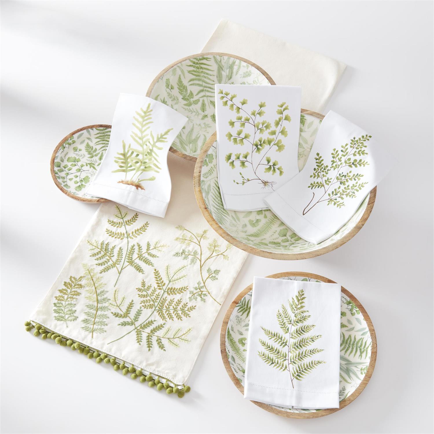 Assorted Fern Handpainted Cotton Guest Towels (4 Styles)