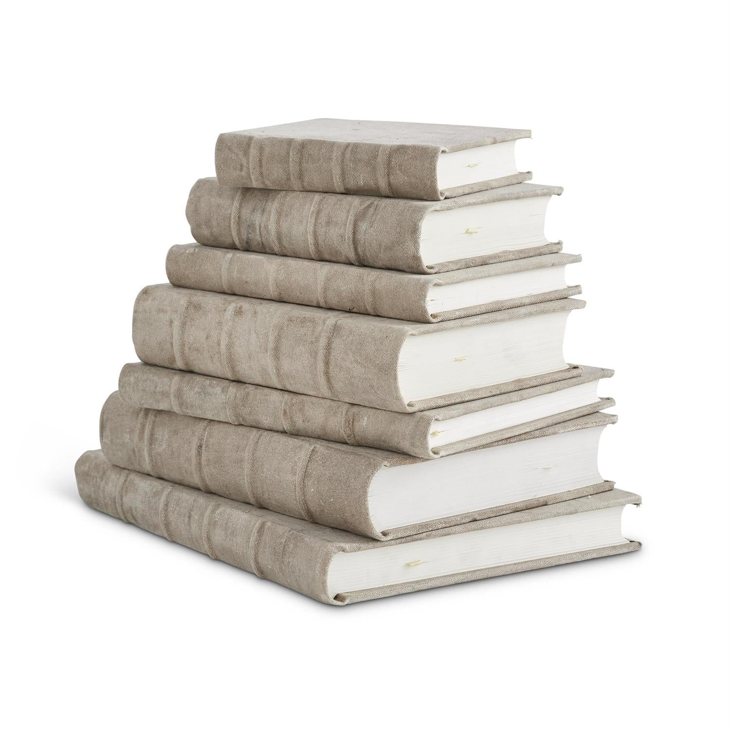 Set of 7 Antiqued Cotton Canvas Journals