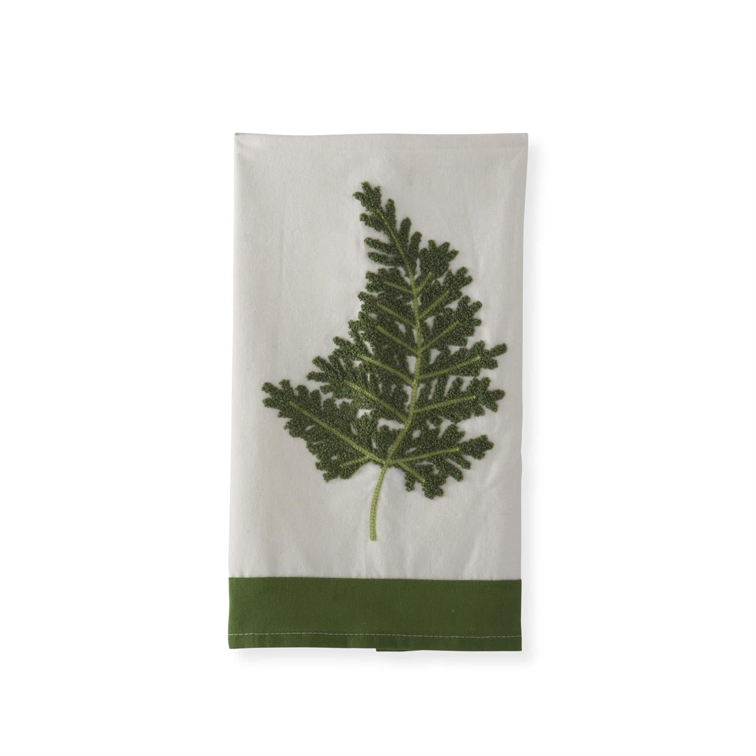 Assorted 28-Inch Embroidered Fern Guest Towels