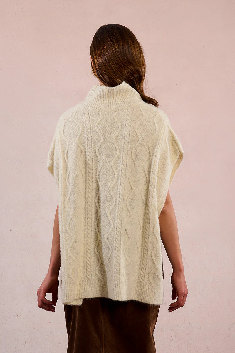 Poncho Style Sleeveless Sweater