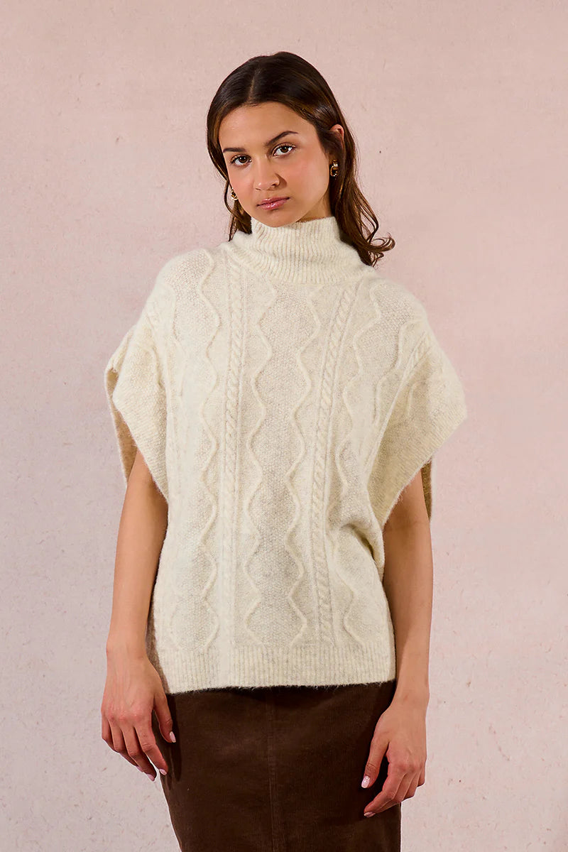Poncho Style Sleeveless Sweater