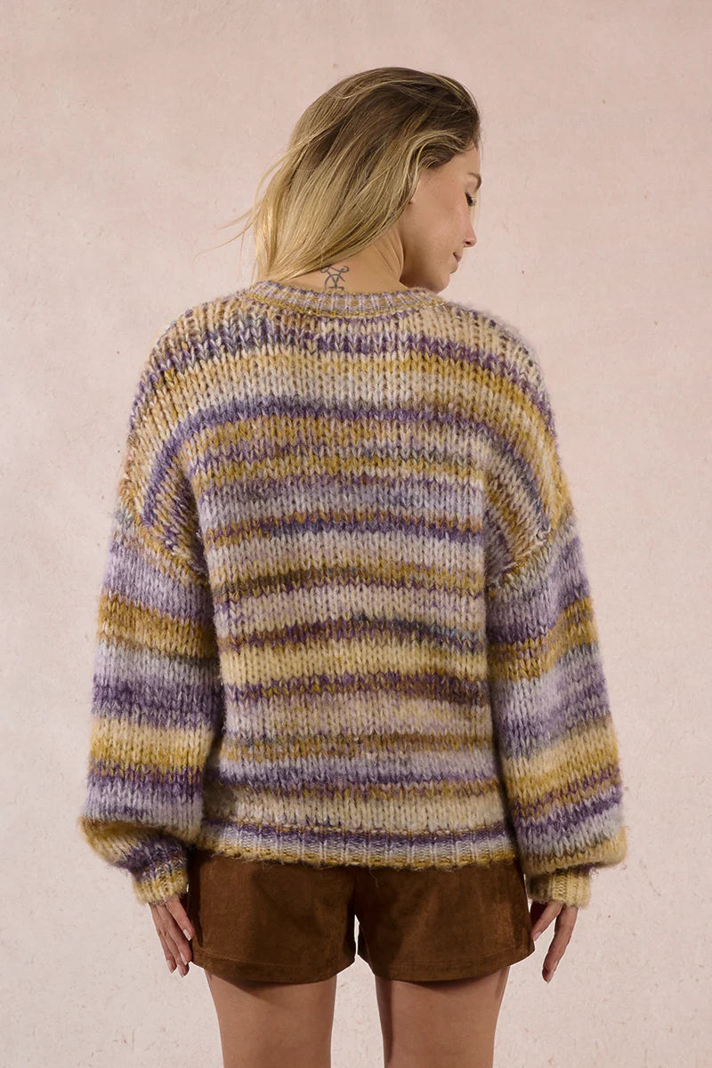 Oversized Multicolored Mauve Sweater