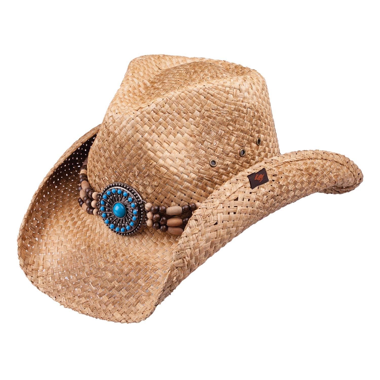 Straw Cowboy Hat with bead band