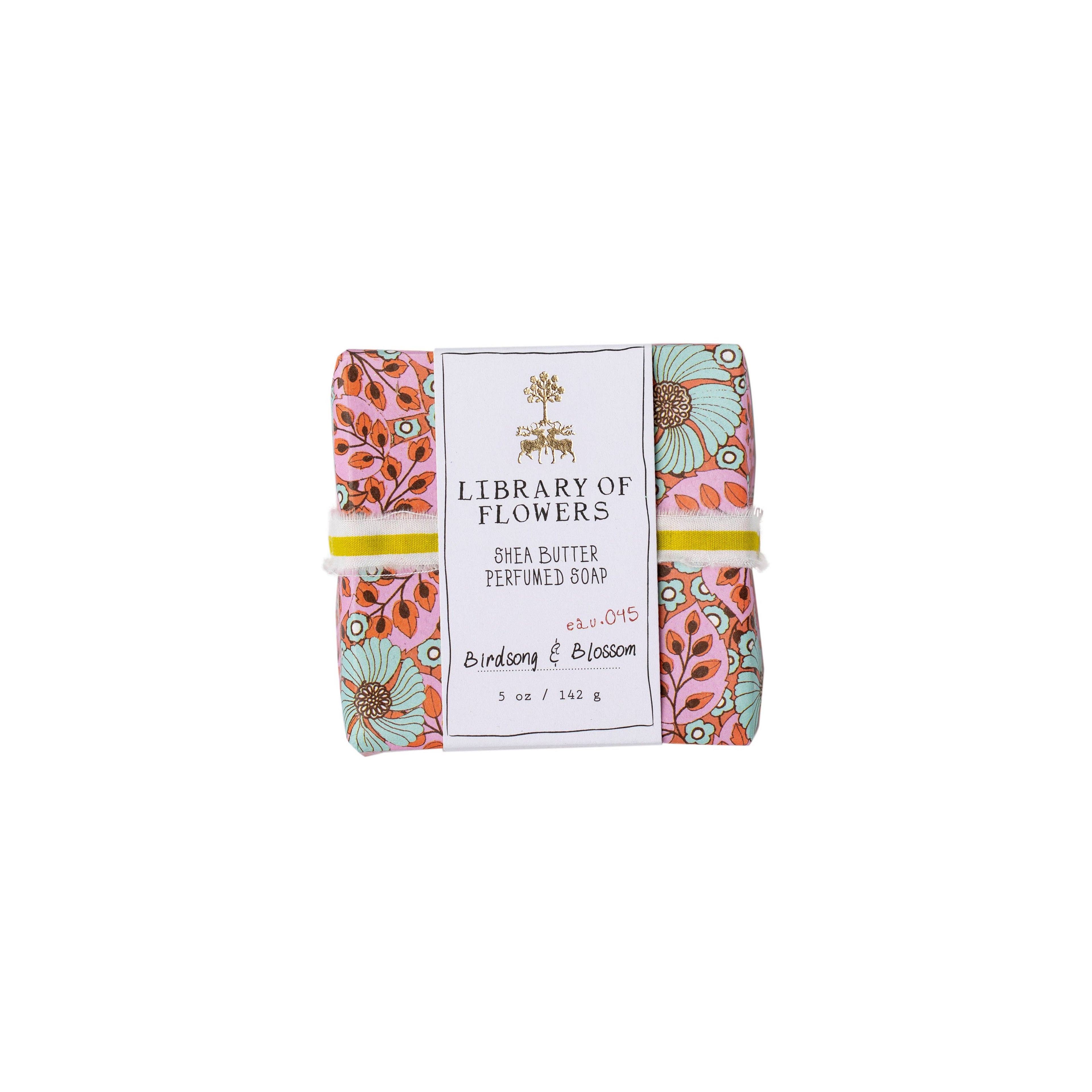 BLUE FLOWERS & PINK LEAVES SQUARE SOAP