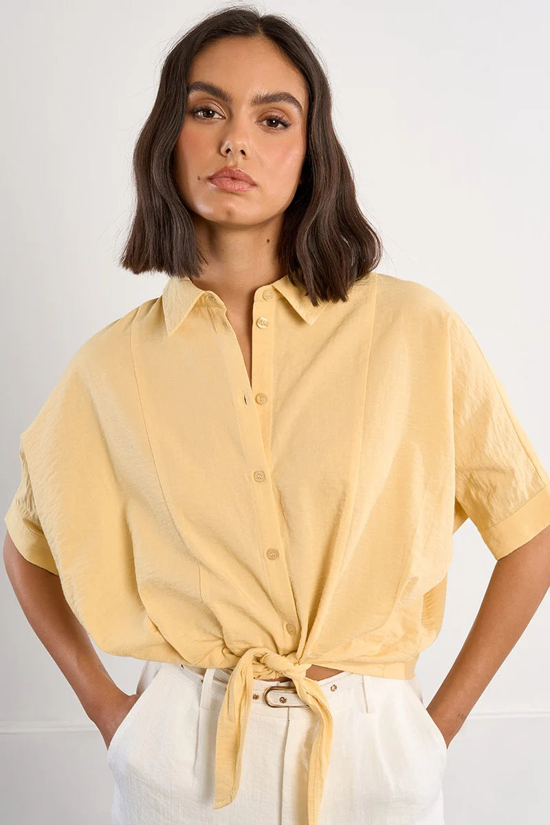 Sunshine Knot-Front Blouse