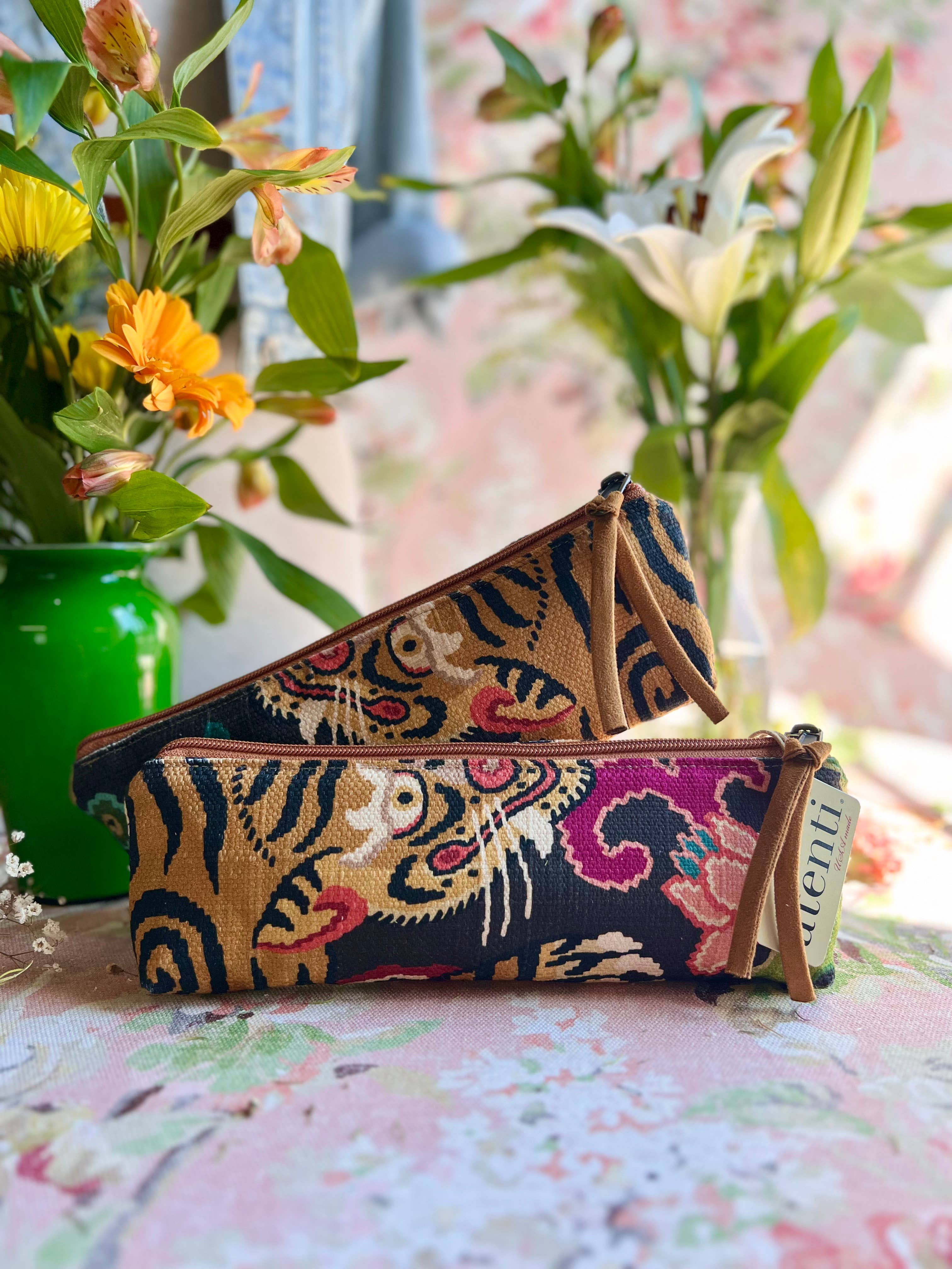 Tiger Floral Pouch