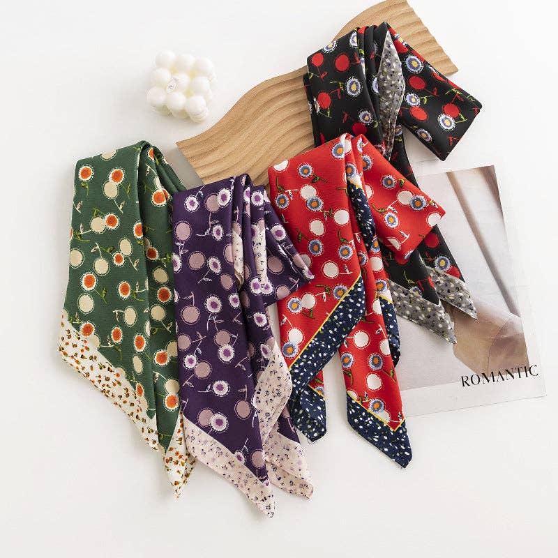 Silk-Feel Ruffle Scarf | Versatile Neck or Bag Accessory