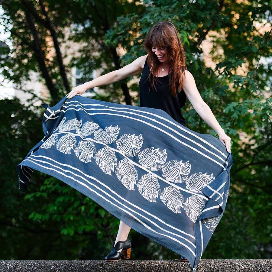 Artisan handmade cotton blockprint women scarf/wrap - Jungle