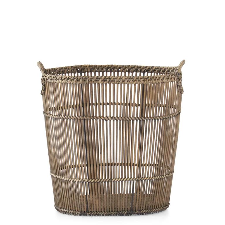 Metal-Framed Rattan Slat Nesting Baskets