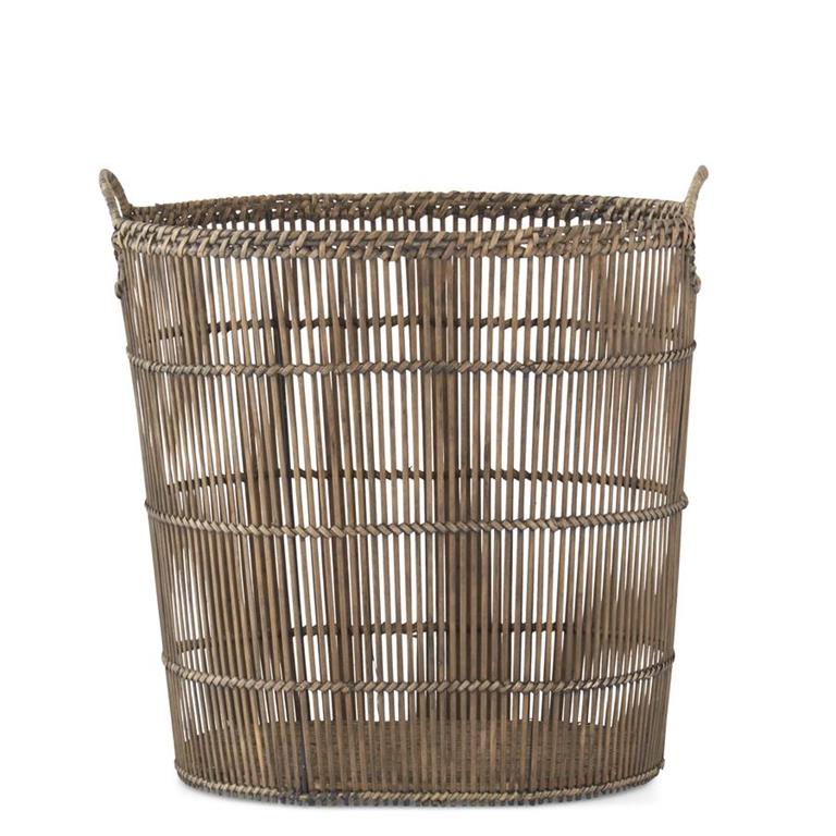 Metal-Framed Rattan Slat Nesting Baskets
