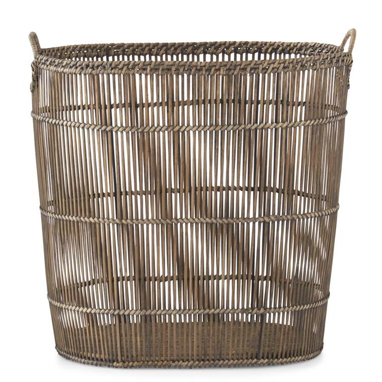 Metal-Framed Rattan Slat Nesting Baskets