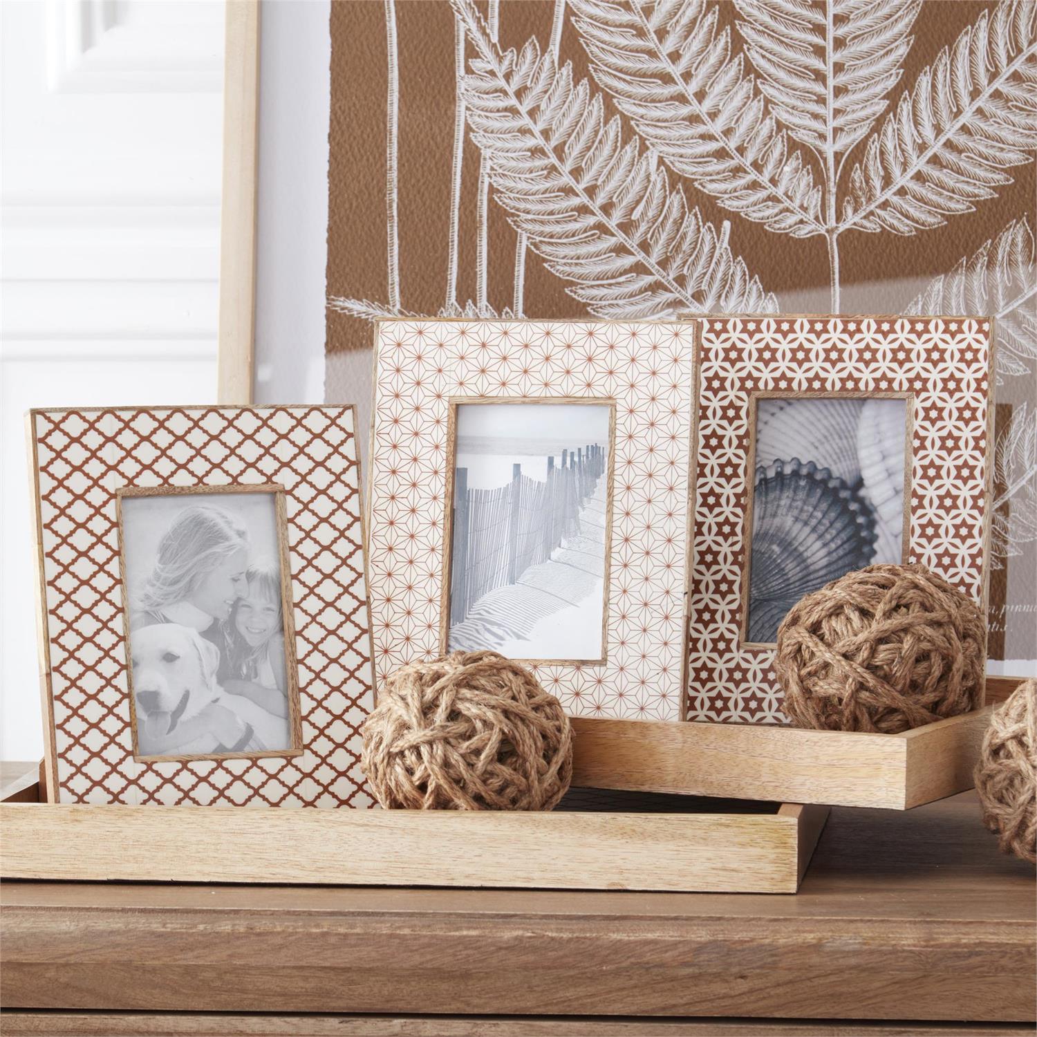 8.75-Inch Wood & Resin Tile Photo Frames