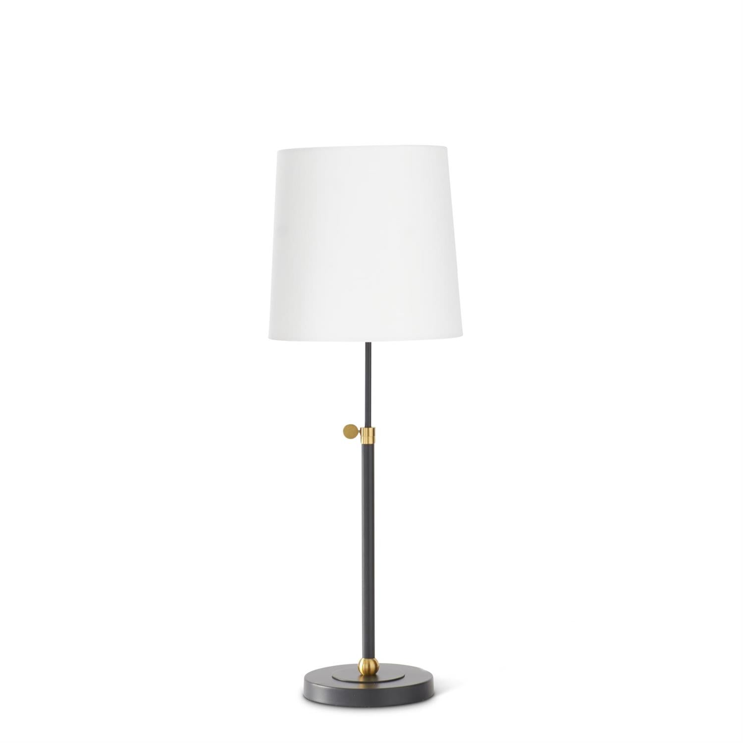 28-Inch Black Matte Metal Lamp with White Shade