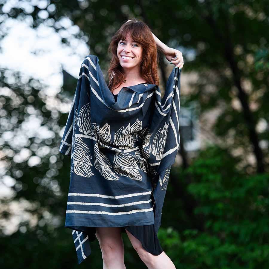 Artisan handmade cotton blockprint women scarf/wrap - Jungle