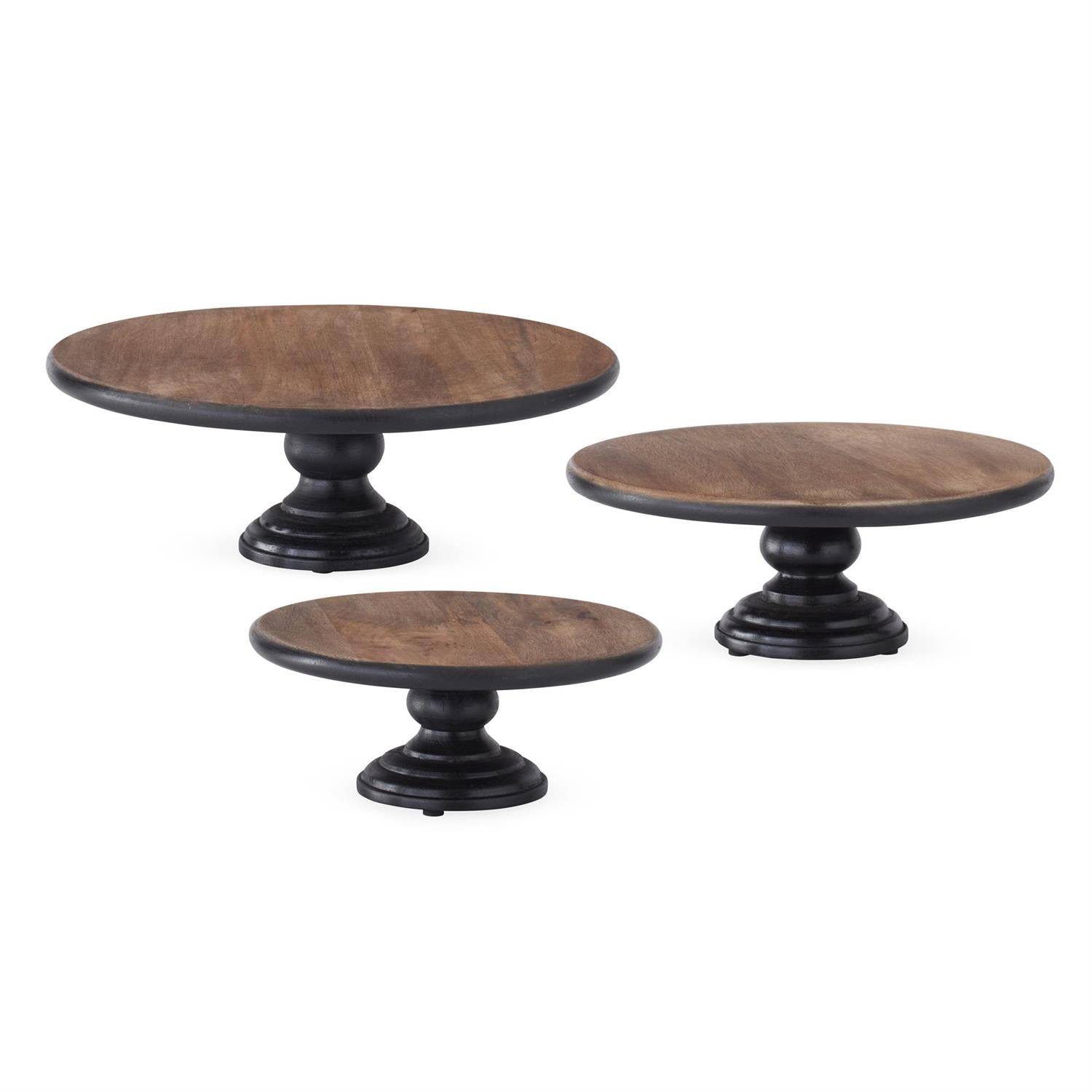 Natural and Black Wood Cake Stands/Risers
