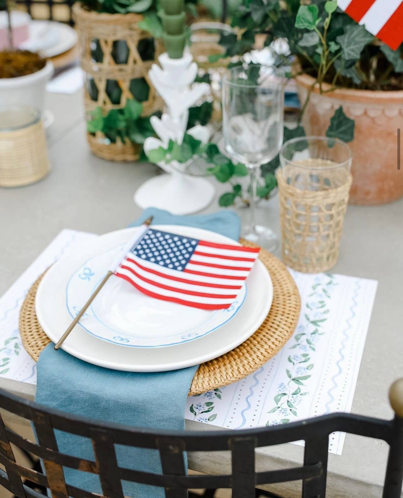 April x Camilla Moss Blue Paper Placemat Pad | Set of 24