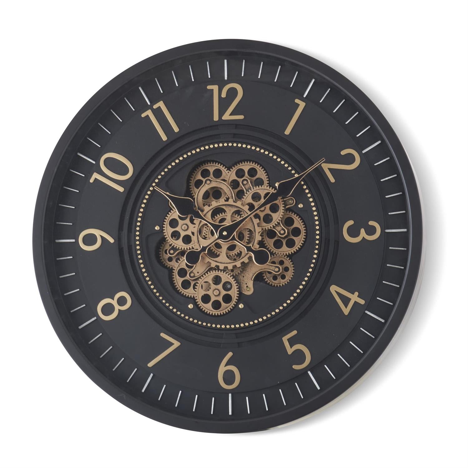 26-Inch Black Gear Clock