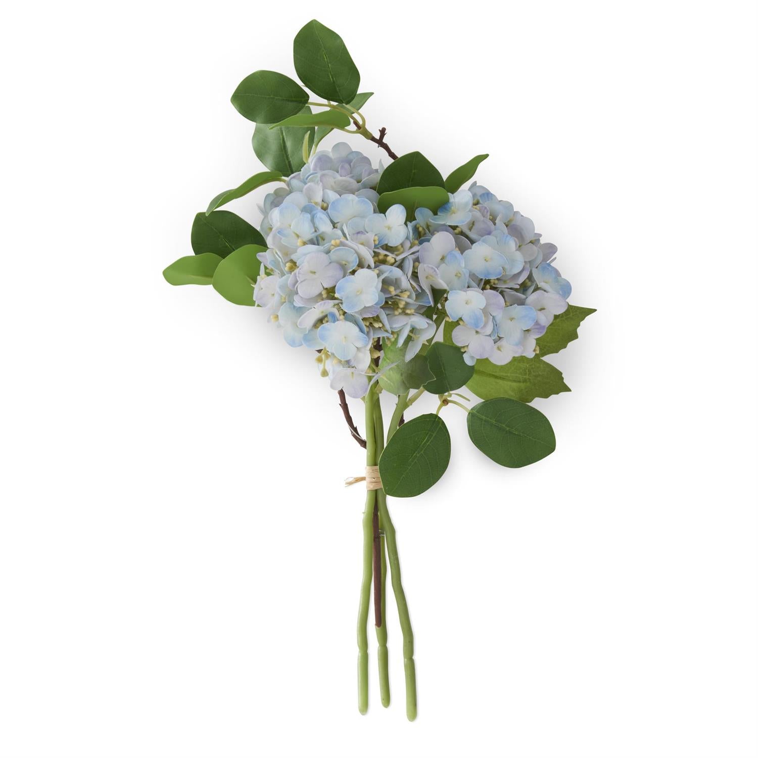 12-Inch Blue Real Touch Hydrangea Bundle (4 Stems)
