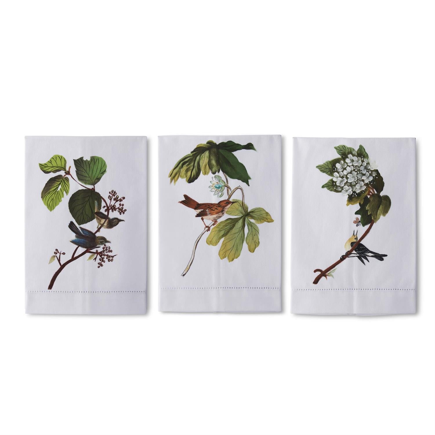 Assorted Botanical Hand-Painted Guest Towels (3 Styles)