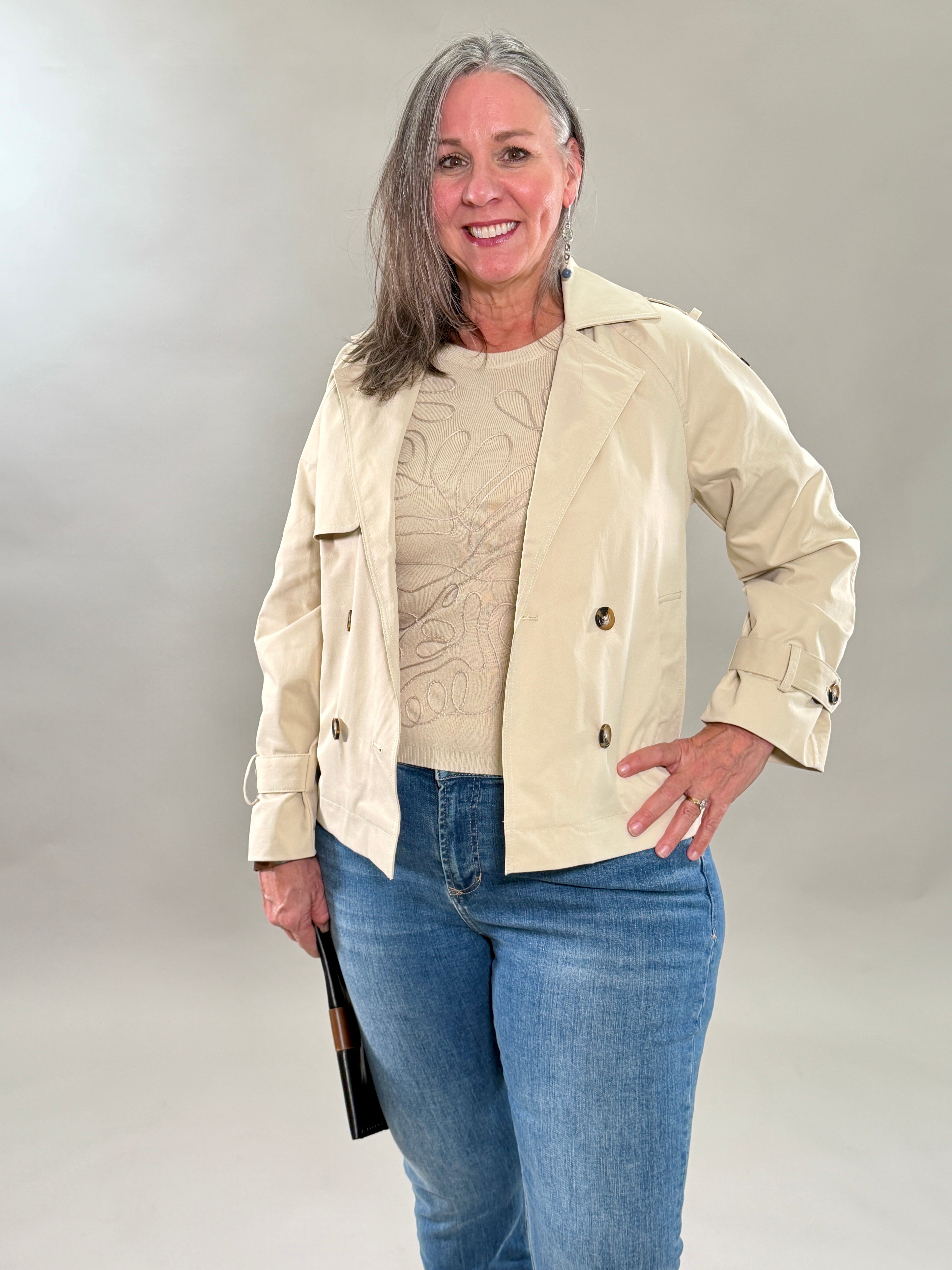Easy Cropped Trench Coat