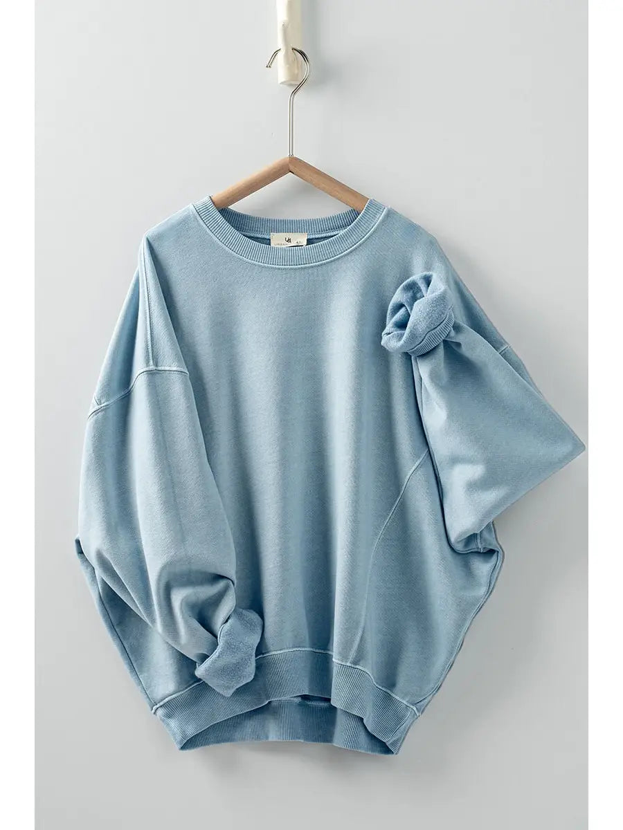 Crew Neck Comfort Washed Sweatshirt
