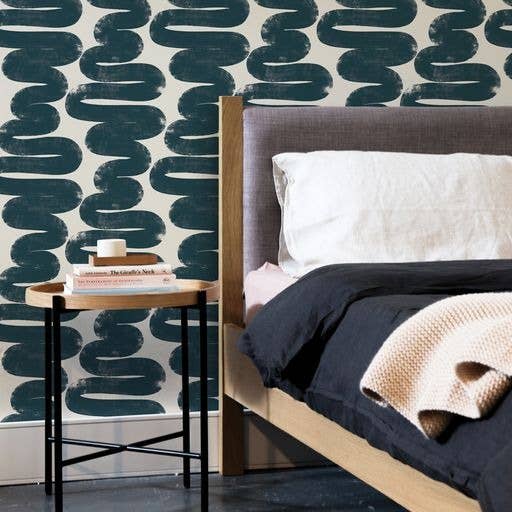 Wiggle Room Blue Peel and Stick Wallpaper, 28 sq. ft.