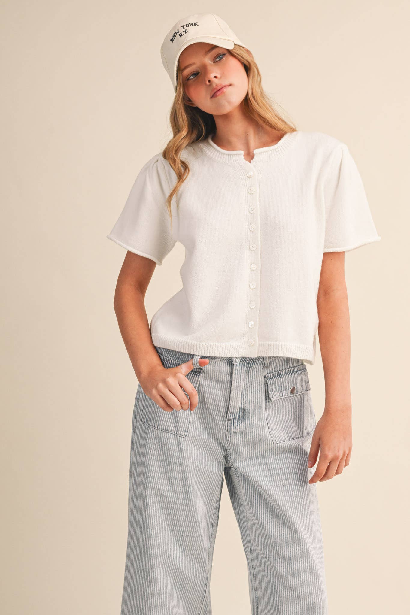 Short Sleeve Sweater Cardigan