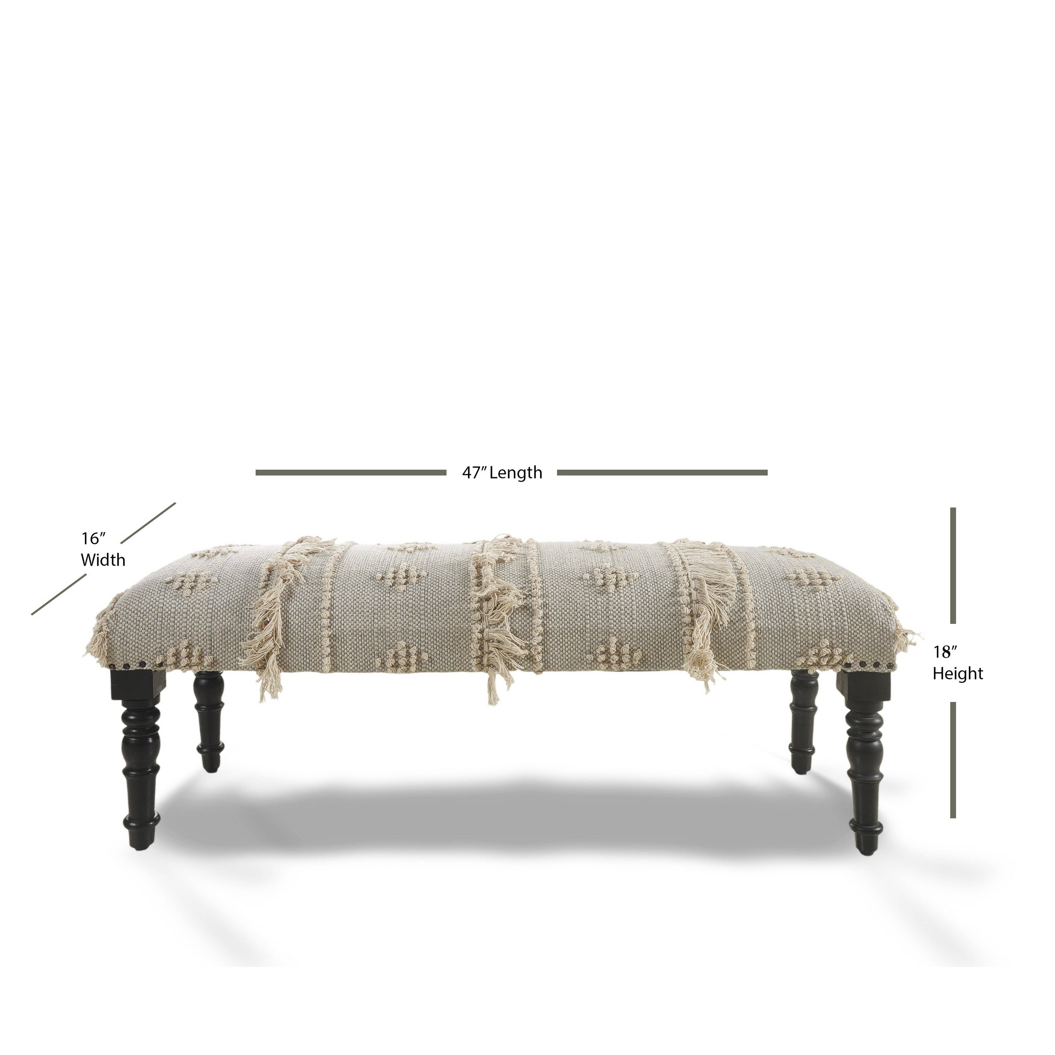 Intricate Modern Embroidered Handmade Upholstery Bench