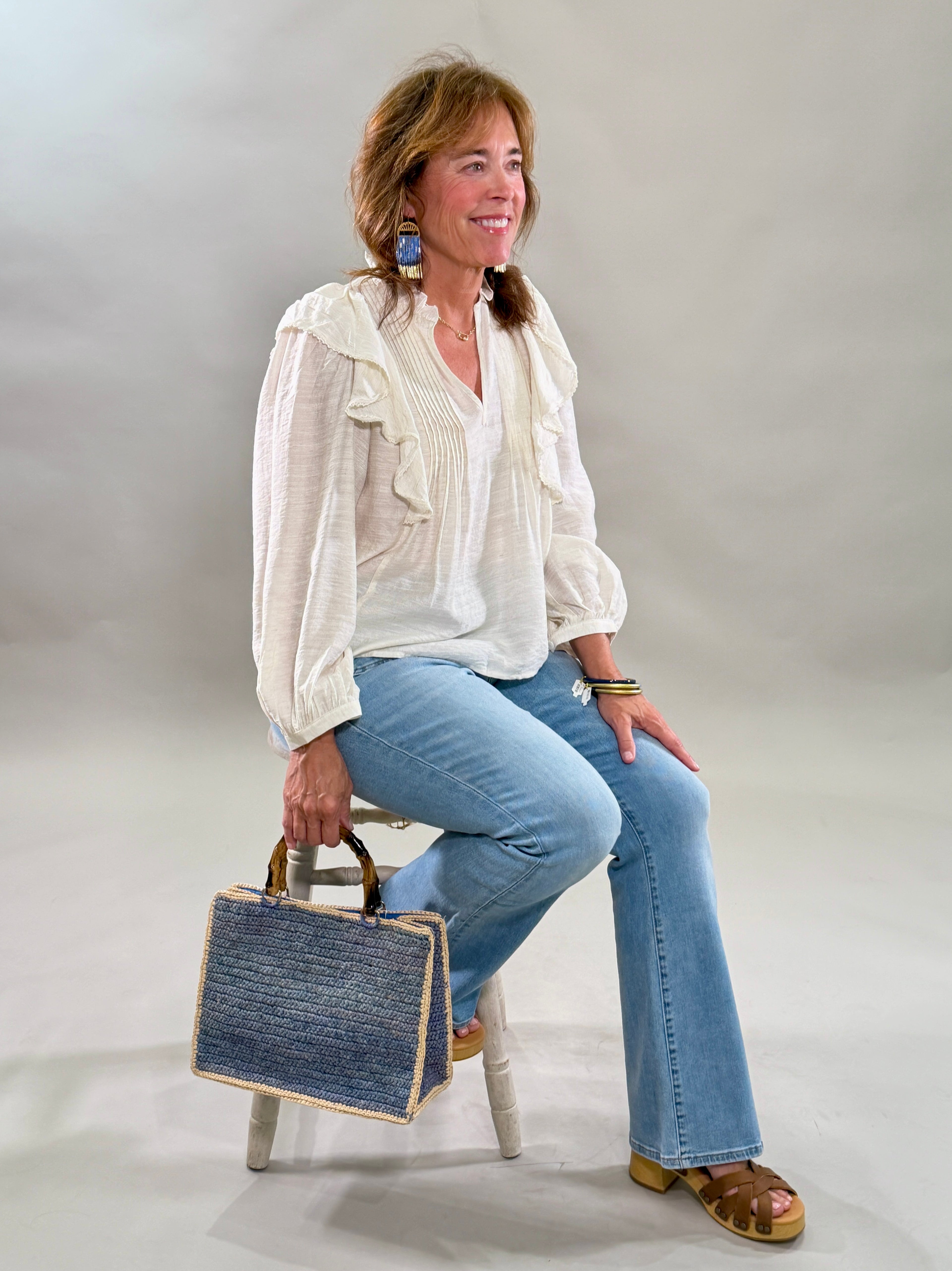 Boho Ruffle Sleeve Blouse