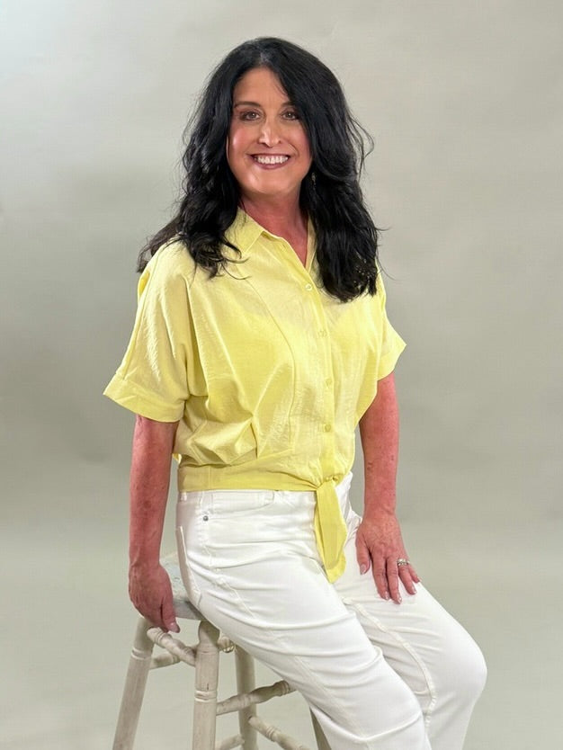 Sunshine Knot-Front Blouse