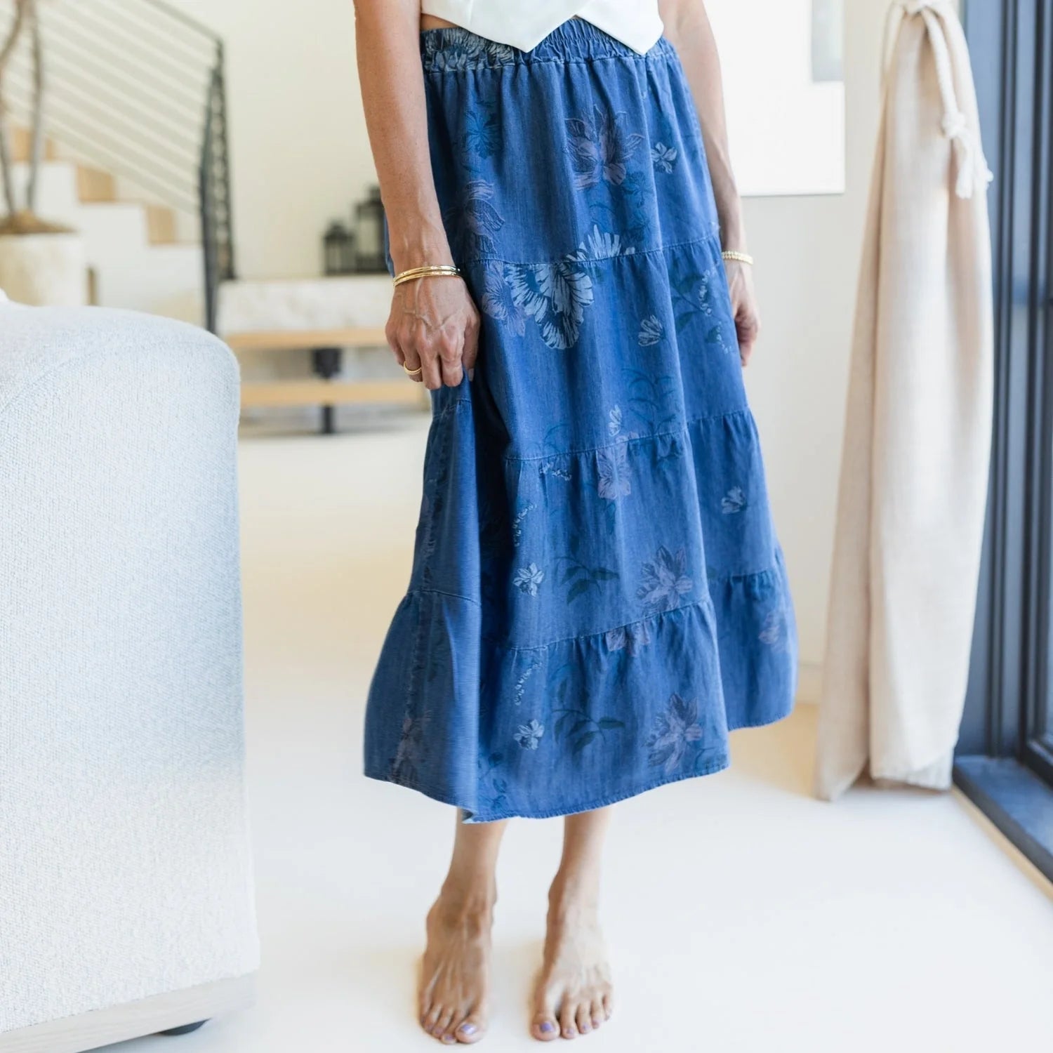 Lyocell Tiered Skirt
