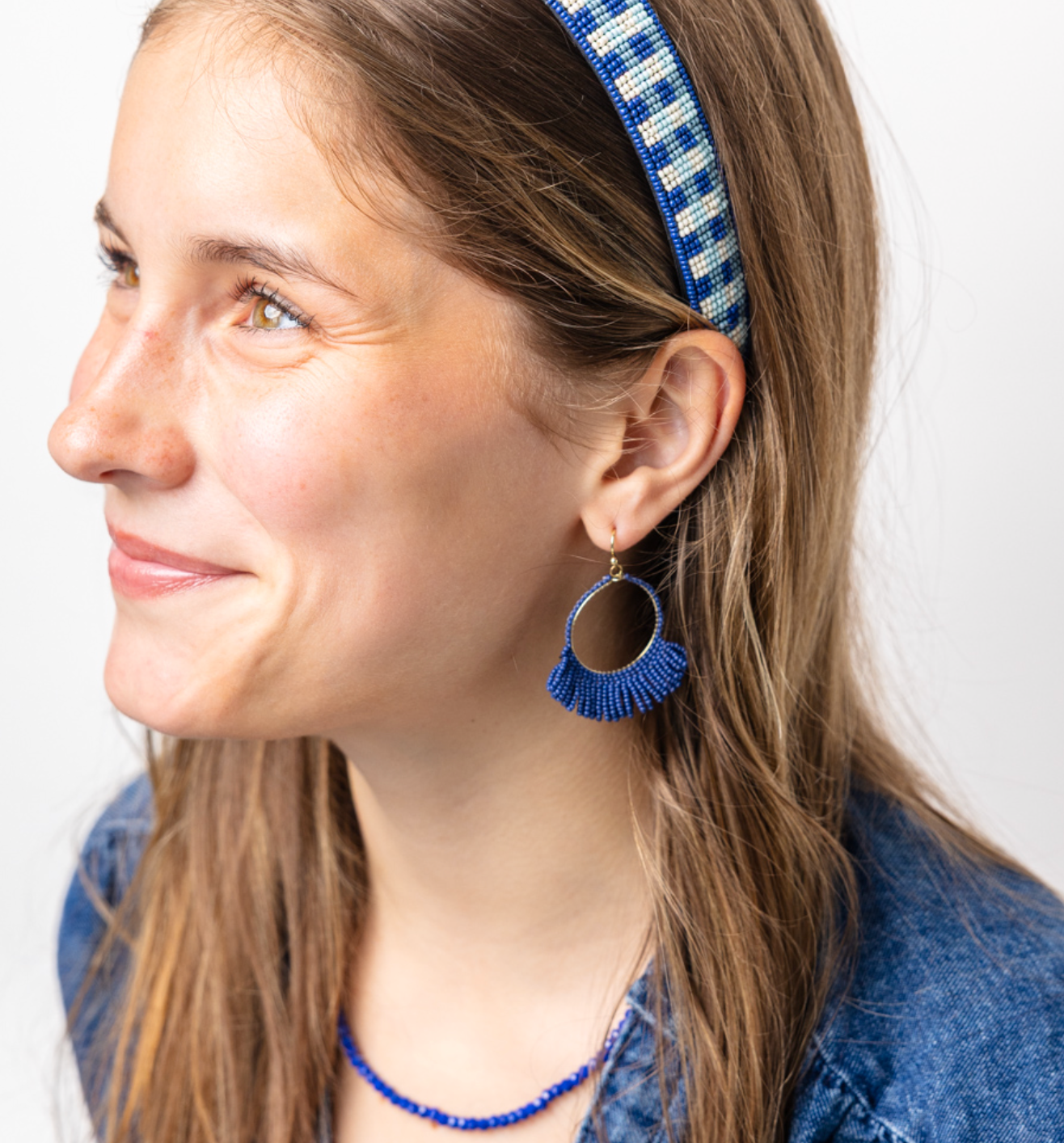 Kendra Fringe Hoop Seed Bead Earring