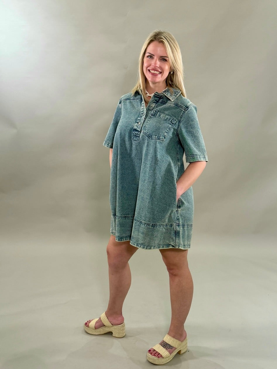 Relaxed Denim Mini Dress